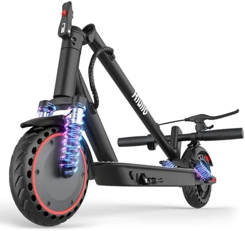 electric scooter for adults 19mph 21 miles dual suspension 85 solid tires 350w motor ul2272 certified foldable commuting e scooter with dual suspensionapp control