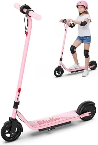 electric scooter for kids ages 614 pink electric scooter 250w motor up to 10 miles range 9 mph lightweight foldable scooter for girls